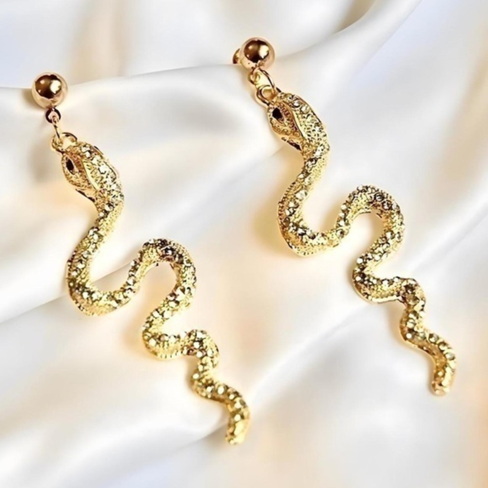 Gold Snake Earrings